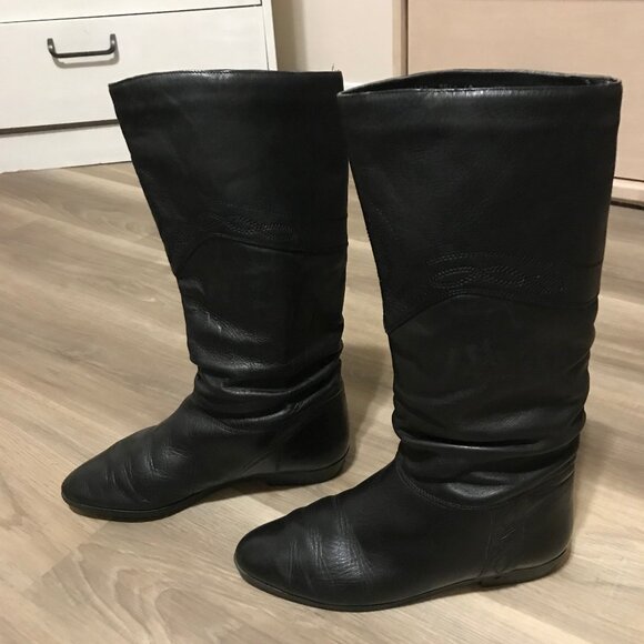 Luso Ladies Black Leather Tall Boots Size 40 - Picture 4 of 6